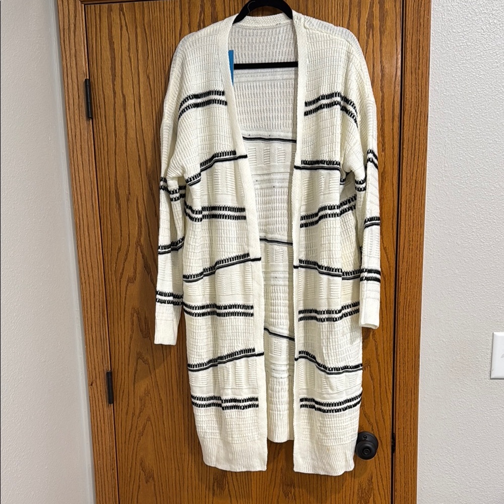 NWT! Striped Open-Front Cardigan Sweater